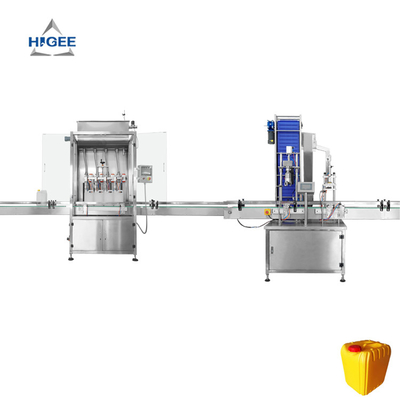 CHINA HIGEE jerry pode 5 litros de líquido químico máquina de enchimento de tampa com máquina de rotulagem fornecedor